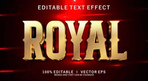 Royal vector text effect with modern style design Stock Illustration