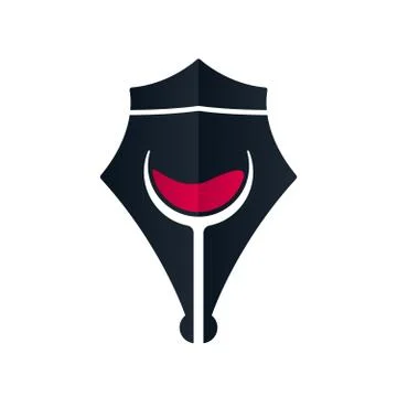 Royal wine pen concept, vector illustration Stock Illustration