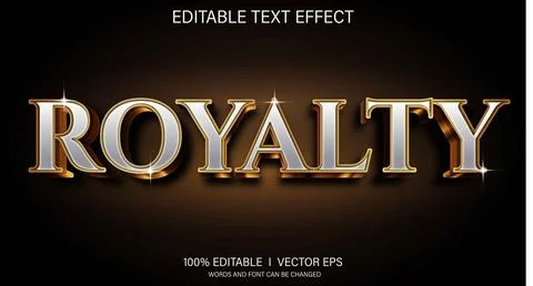 Royalty 3d vector text effect with modern style design Stock Illustration