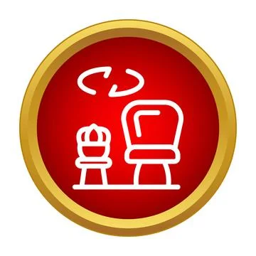 Royalty display interactive viewing icon on red button Illustrazione stock