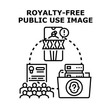 Royalty free public use content protection concept Stock Illustration