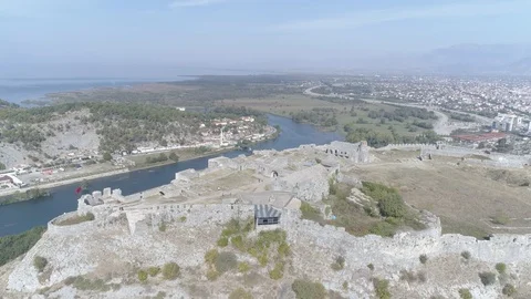 Rozafa Castle, AlbaniaShkoder taken in 2018, 4k  Stock Footage 97339451