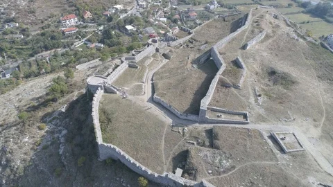 Rozafa Castle, AlbaniaShkoder taken in 2018, 4k  Vídeos de archivo 97339828