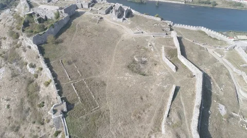 Rozafa Castle, AlbaniaShkoder taken in 2018, 4k  Vídeos de archivo 97339934