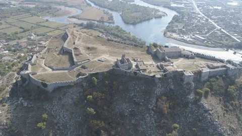Rozafa Castle, AlbaniaShkoder taken in 2018, 4k  Stockbeeldmateriaal 97339961
