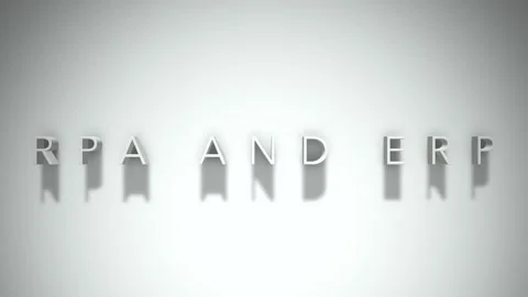 Rpa and erp 3D title animation with shadows on a white background Stock Footage 297215983
