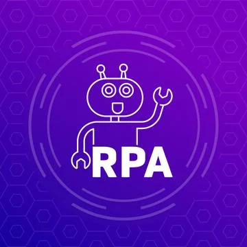RPA bot icon, Robotic process automation vector Stock Illustration