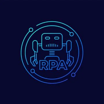 RPA bot icon, Robotic process automation Stock Illustration
