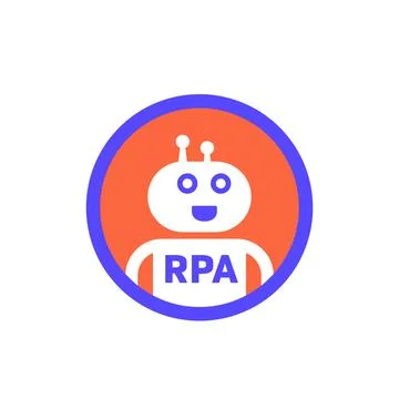 RPA bot vector icon, Robotic process automation Stock Illustration