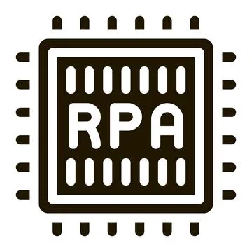Rpa chip icon Vector Glyph Illustration Illustrazione stock