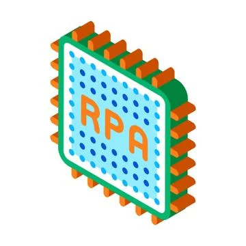 Rpa chip isometric icon vector illustration Stock Illustration