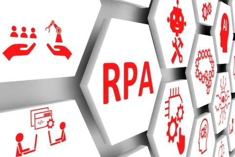 RPA concept cell background 3d illustration Stock Illustration