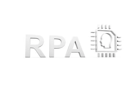 RPA concept white background 3d render illustration Stock Illustration