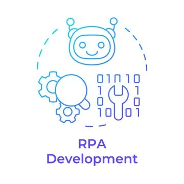 RPA development blue gradient concept icon Stock Illustration