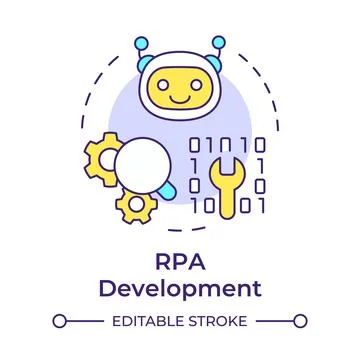 RPA development multi color concept icon Stock Illustration
