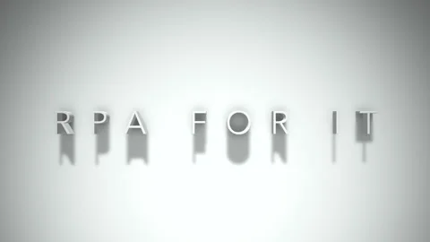 Rpa for it 3D title animation with shadows on a white background Stock Footage 297215986