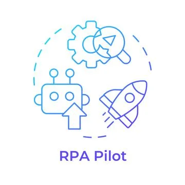 RPA pilot blue gradient concept icon Illustrazione stock