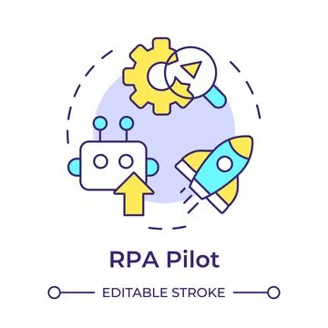 RPA pilot multi color concept icon Stock Illustration