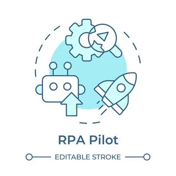RPA pilot soft blue concept icon Stock Illustration