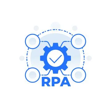 RPA, robotic process automation concept, vector Stock Illustration
