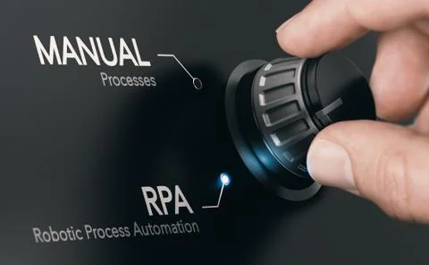 RPA, Robotic Process Automation. Stock Illustration