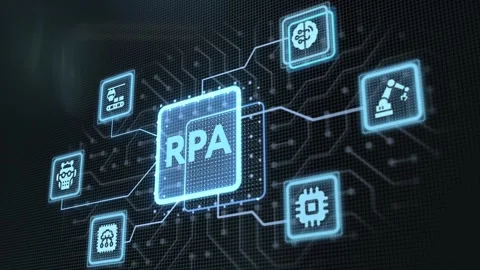 RPA Robotic process automation innovation technology concept. Business, techn Видео 194217258