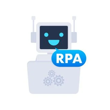 RPA Robotic process automation innovation. Robots and ai. Artificial 스톡 일러스트