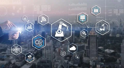 RPA Robotic Process Automation system Artificial intelligence Foto stock