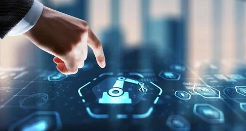 RPA Robotic Process Automation system. Artificial intelligence concept Foto stock