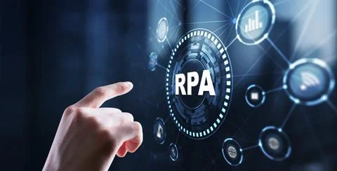 RPA Robotic Process Automation system. Artificial intelligence concept Foto stock
