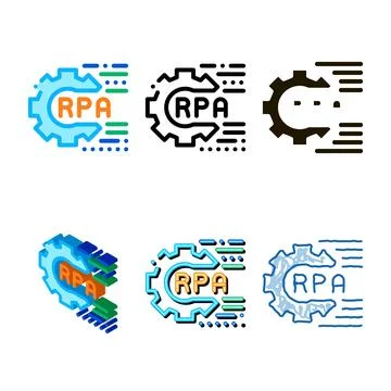 Rpa settings diversity icon vector outline Illustrazione stock