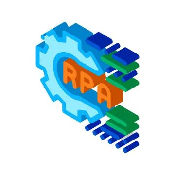 Rpa settings isometric icon vector illustration Illustrazione stock