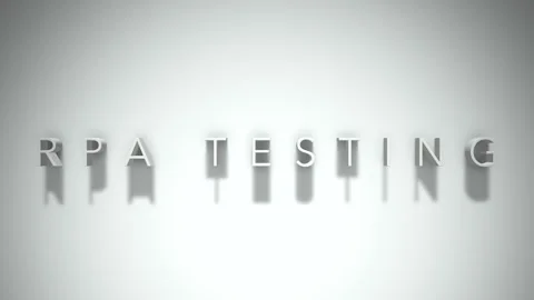 Rpa testing 3D title animation with shadows on a white background Stock Footage 297215989