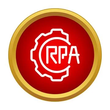 Rpa text inside gear icon symbol for automation Stock-Illustration