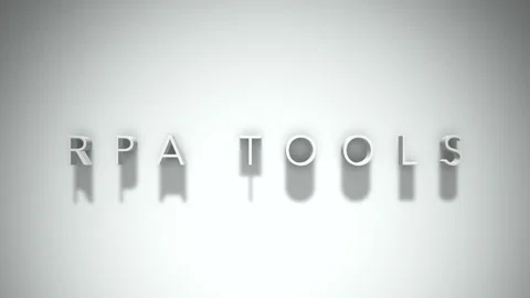 RPA Tools 3D title animation with shadows on a white background Stock Footage 296714456