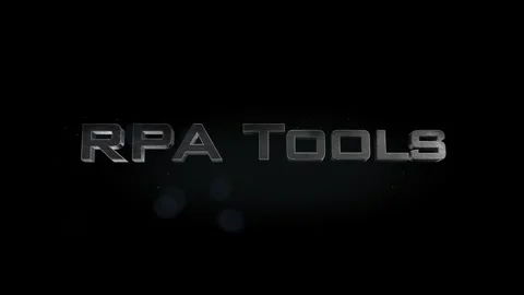 RPA Tools title 3D metal text on black alpha channel background Stock Footage 301265723