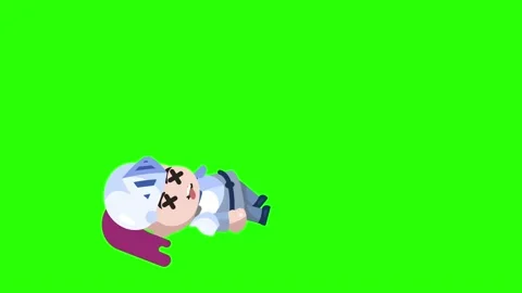 RPG Game Player Character in Heavy Armor with helmet ON Death Stock Footage 155253256