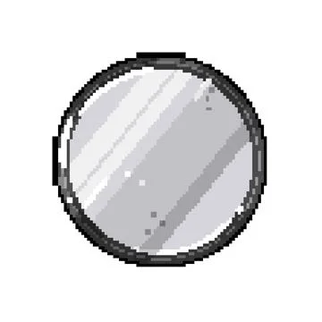 Rpg metal game button pixel art vector illustration Illustrazione stock