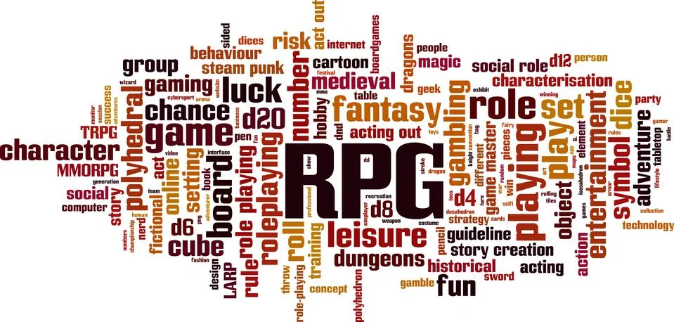 RPG word cloud Stock Illustration