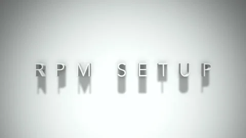 Rpm setup 3D title animation with shadows on a white background Stockbeeldmateriaal 297517288