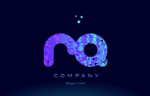Rq r q bubble circle dots pink blue alphabet letter logo icon vector Stock Illustration