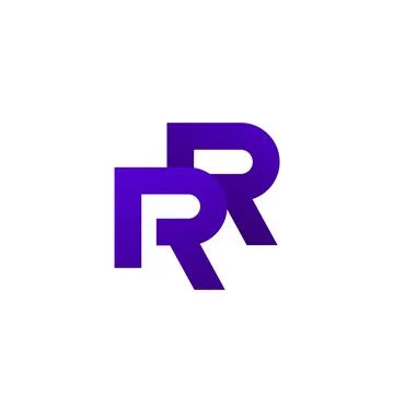 RR monogram, letters, logo on white Stock Illustration