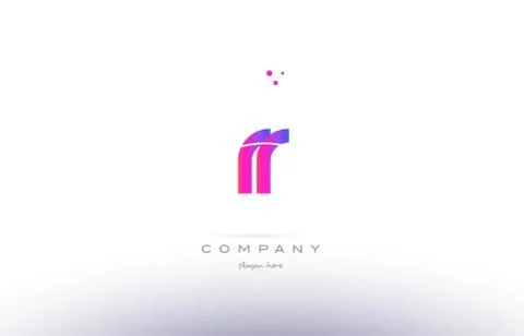 Rr r  pink modern creative alphabet letter logo icon template Stock Illustration