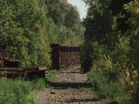 RR removal - empty bed - long zoom out Stock Footage 74176043