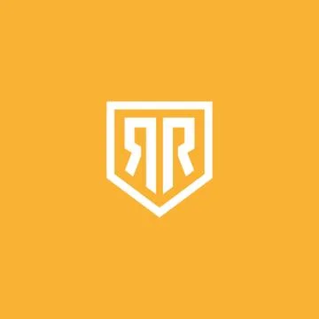 RR shield logo . double R in the shield with clean and modern design Stock Illustration