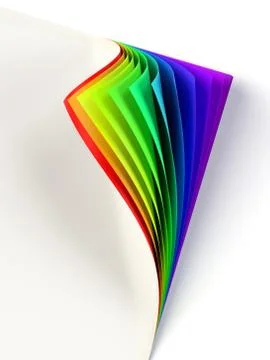 Rrainbow colored curled document corner Stock Illustration