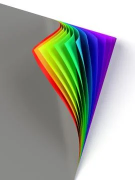 Rrainbow colored curled document corner Stock Illustration
