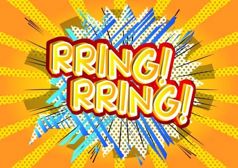 Rring! Rring! - Vector illustrated comic book style expression. Stock Illustration