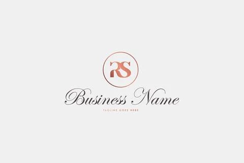 RS classic logo with fancy script font Illustrazione stock