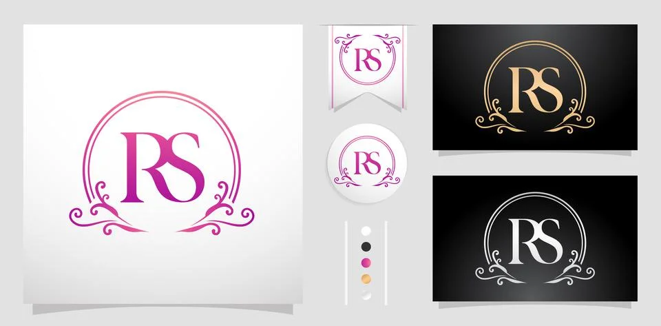 RS monogram circle frame Stock Illustration